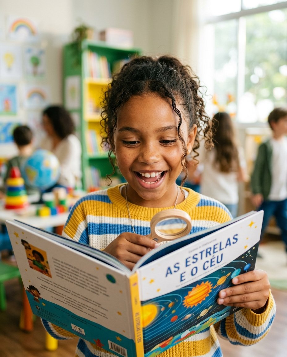 Criança aprendendo com alegria